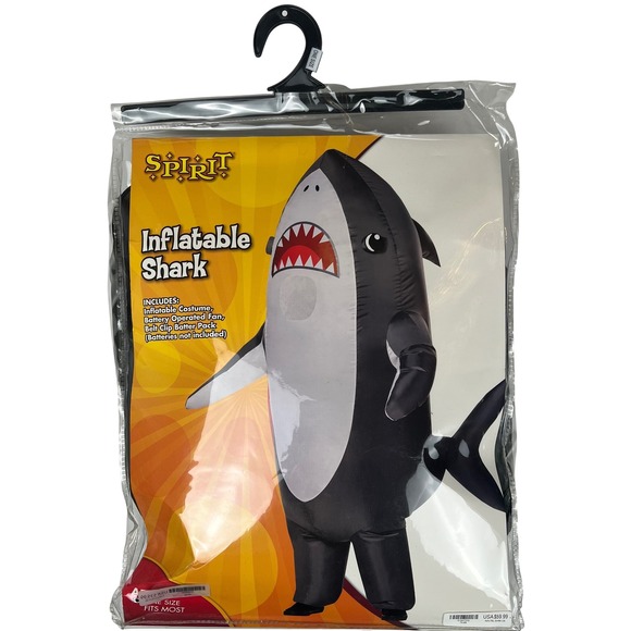 Spirit Halloween Inflatable Shark Costume Adult‎ O/S Fits Most Battery Operated - Picture 2 of 9